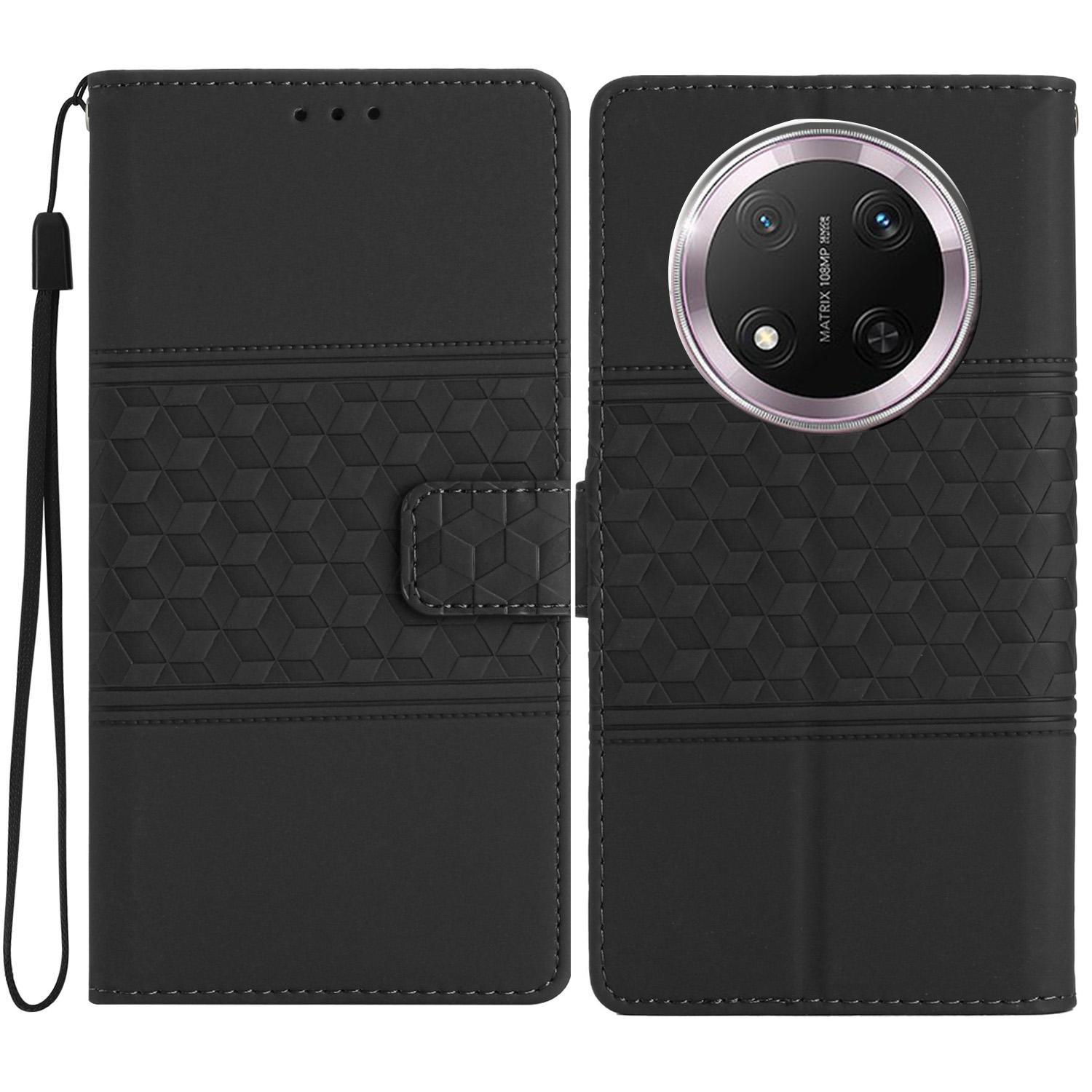 

Для Honor X9c 5G Чохол Ромбоподібний Шкіряний Горизонтальний Відкидний Чохол для Телефону Black