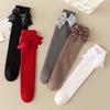 Girls Knee High Cotton Socks Big Ribbons Bow Back To School Socks, Ribbons Bows Long Socks Uniform Party Wear Stockings