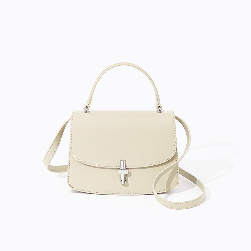 

Элегантная кожаная сумка через плечо во французском ретро-стиле - Универсальная и модная сумочка apricot абрикосовый