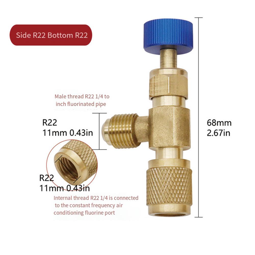 Easy To Handle AC Valve Safety Valve Leakage-free Connection Movable Thimble Pure Brass Valve Body Top Swivel Design
