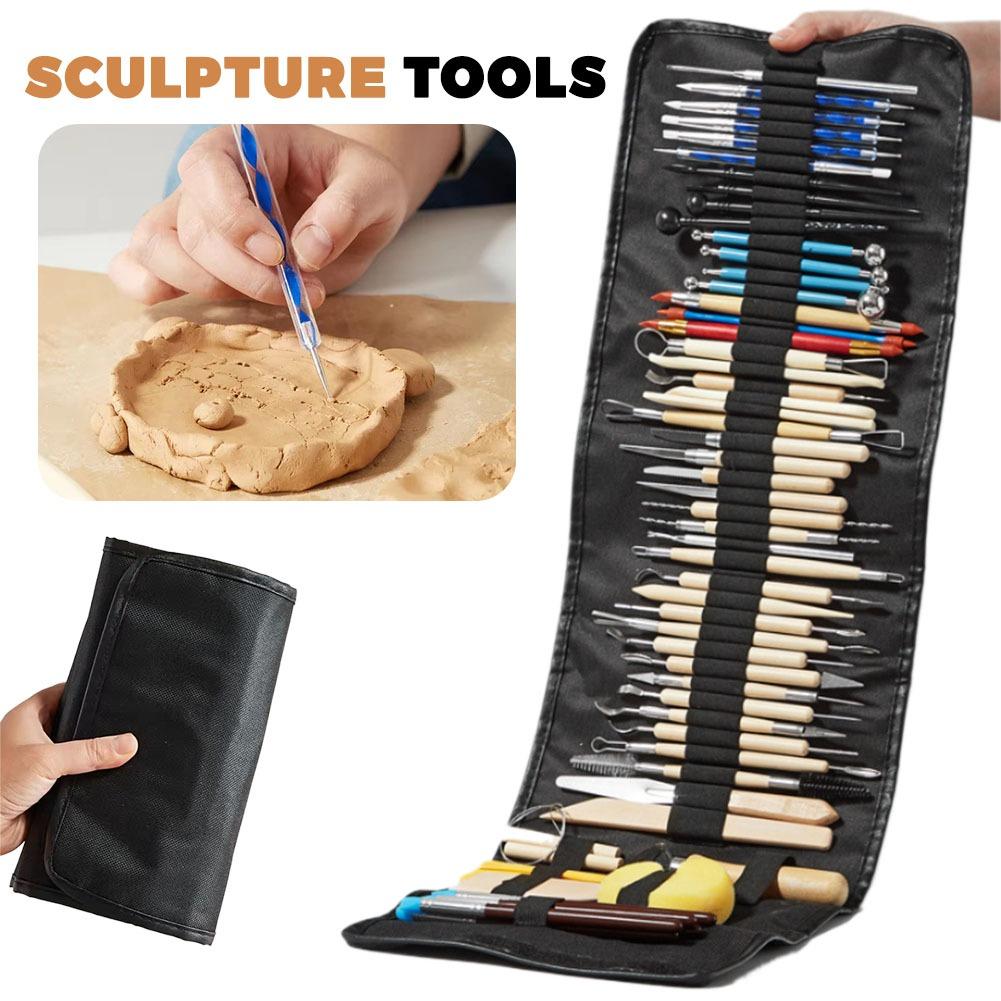 61Pcs/Set Pottery Clay Sculpting Tools Kit for Art Craft Ceramic Wax Clays Carving Tool,Pottery Sculpting Modeling Tools Set