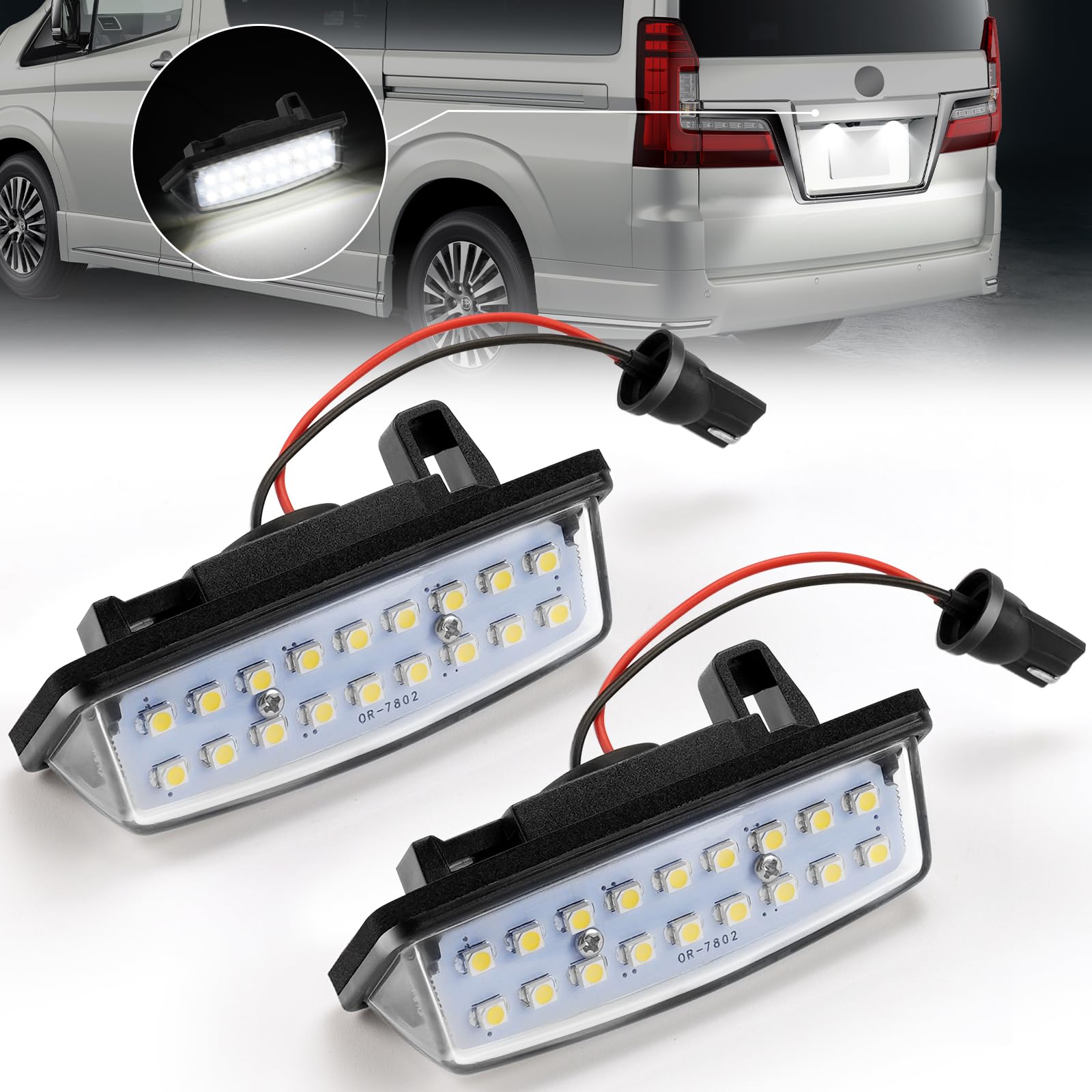

NEIFILES License Plate LED Wing Road Y12 Elgrand E52 Caravan NV350 E25 E26 Sylphy nissan