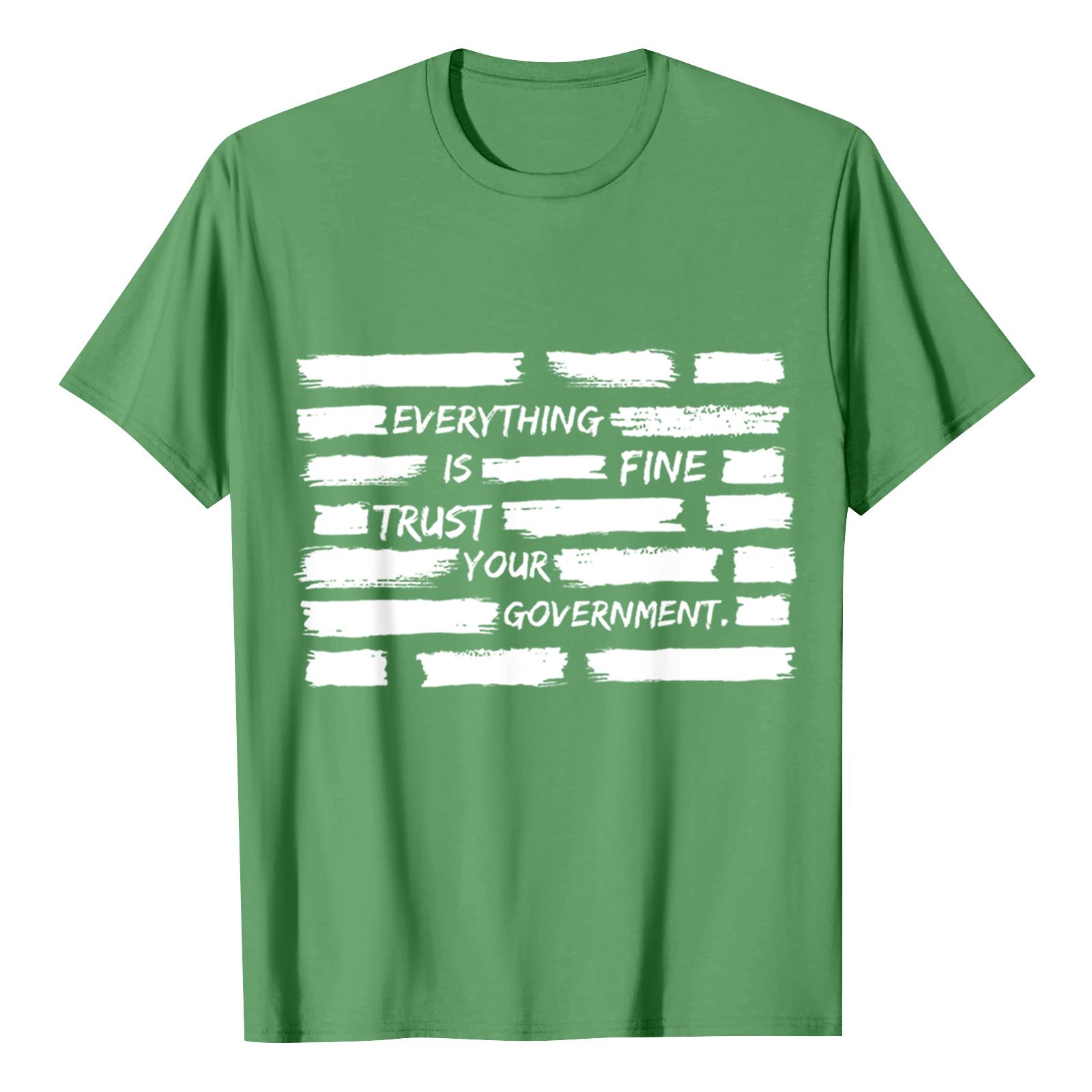 USA Anniversary Men s Casual Letter Print Short-Sleeve T-Shirt XXL