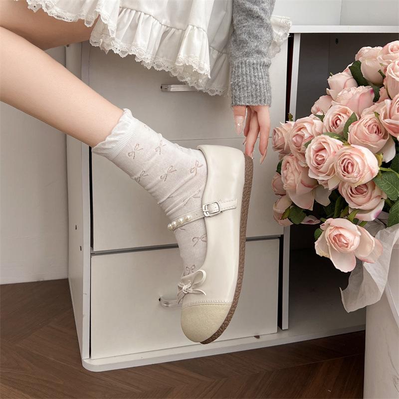 Silver French round head light mouth flat sole shoes women's 2025 new autumn height increase versatile retro Mary Jane shoes