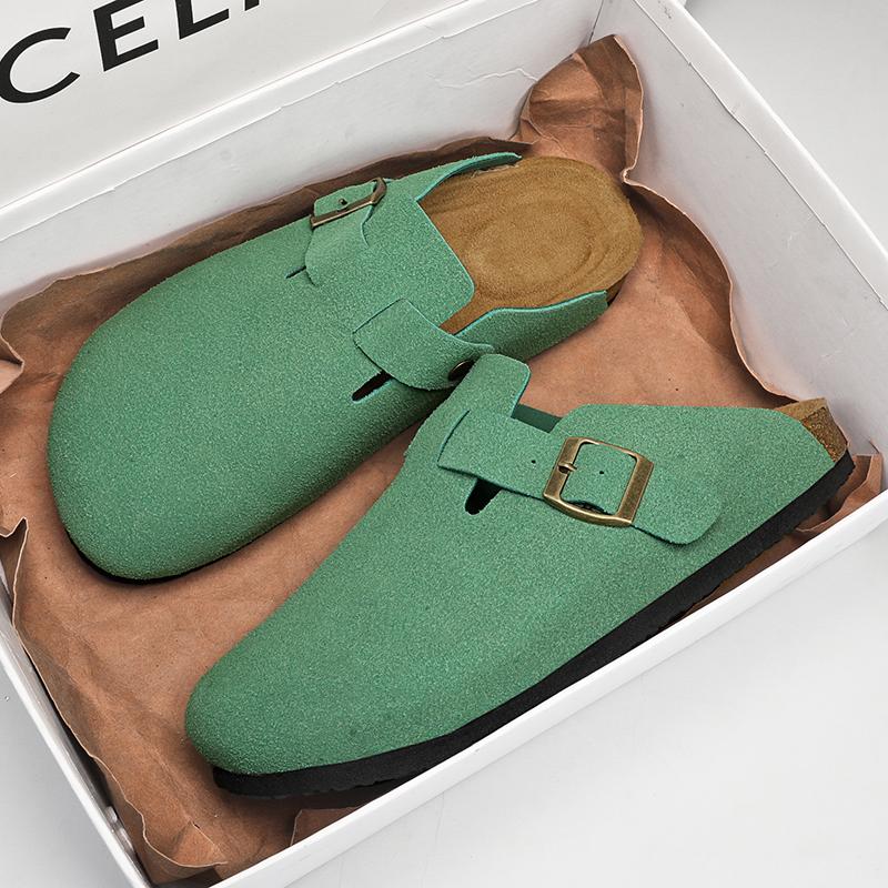 Fashion Classic Man Leather Summer Slippers Soft Lightweight Slides Men Leisure Walk Sandals Outdoor Man Half Drag Versatile Flip-flops