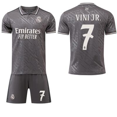 2024 Real Madrid 2nd Away Grey Jersey #9 Mbappé #5 Bellingham #7 Vinícius Football Jerseys