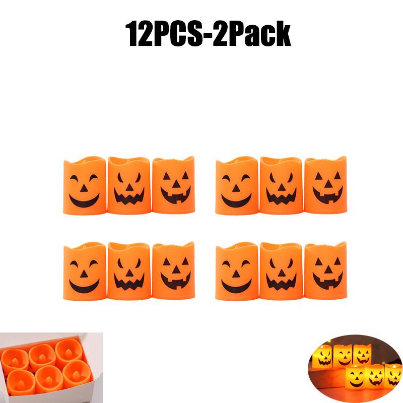 Halloween Decoration Pumpkin Lights LED Electronic Candle Lights Halloween Horror Props Night Light Home Party Gifts Decor