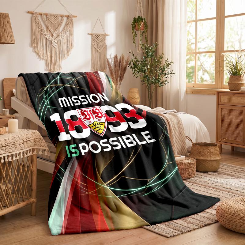 Couverture Flottée VfB Stuttgart Football Douce Chaude Jeté de Canapé Lit Pour Maison Bureau Chambre à Coucher