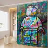 Cartoon Abstract Fun Various Occupations L-Legos Shower Curtain, Bathroom Decorative Shower Curtain, Waterproof Shower With Hook