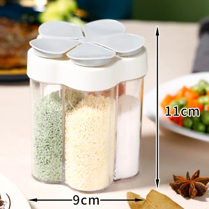 

1PC Camping Seasoning Jar with Lids Transparent Spice Compartment for Outdoor Cooking BBQ Salt and Pepper Shaker Outdoor Camping серый