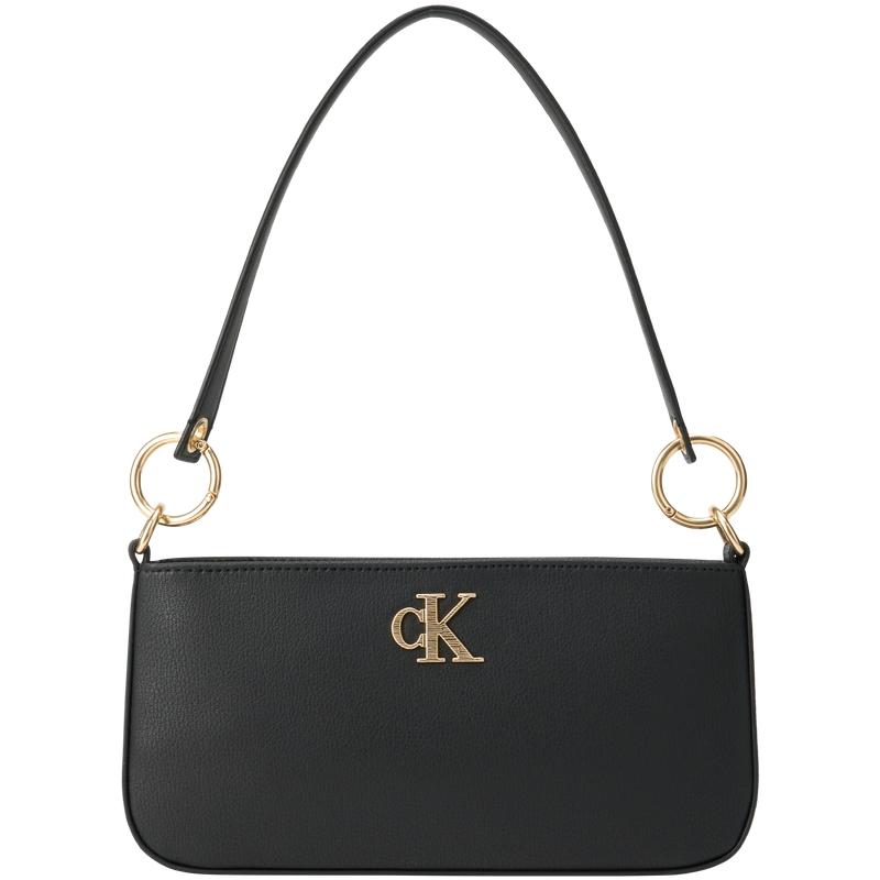 Calvin Klein Elegant Casual Fashion Metal Letter Tote Commuter Bag Women Shoulder Bag Space-Black 4F3458G-T93 Basic Set (Bag)
