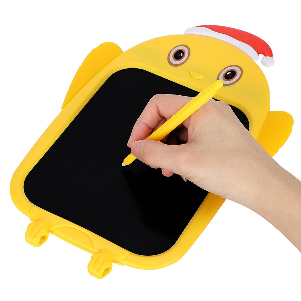 LCD Writing Tablet Christmas Hat Cartoon Owl Shape Children Yellow Drawing Graffiti Board