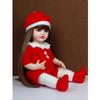55cm Christmas Reborn Doll, All Vinyl Red Dress Happy Dolls Christmas Decoration Toy