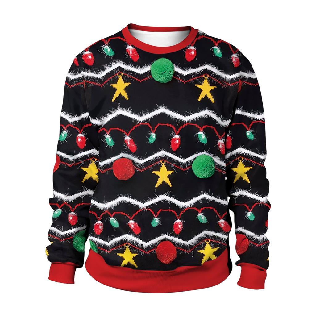 Oversized Loose Fitting Women's Christmas Round Neck  Hoodie