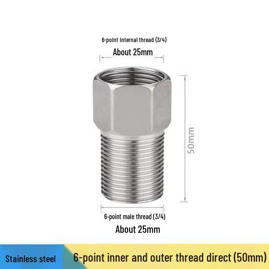 Redutor Rosqueado Vermelho de Aço Inoxidável Espessado Macho/Fêmea: Extensão de Tubo de Água de 6 para 4 Pontos, 25 para 20