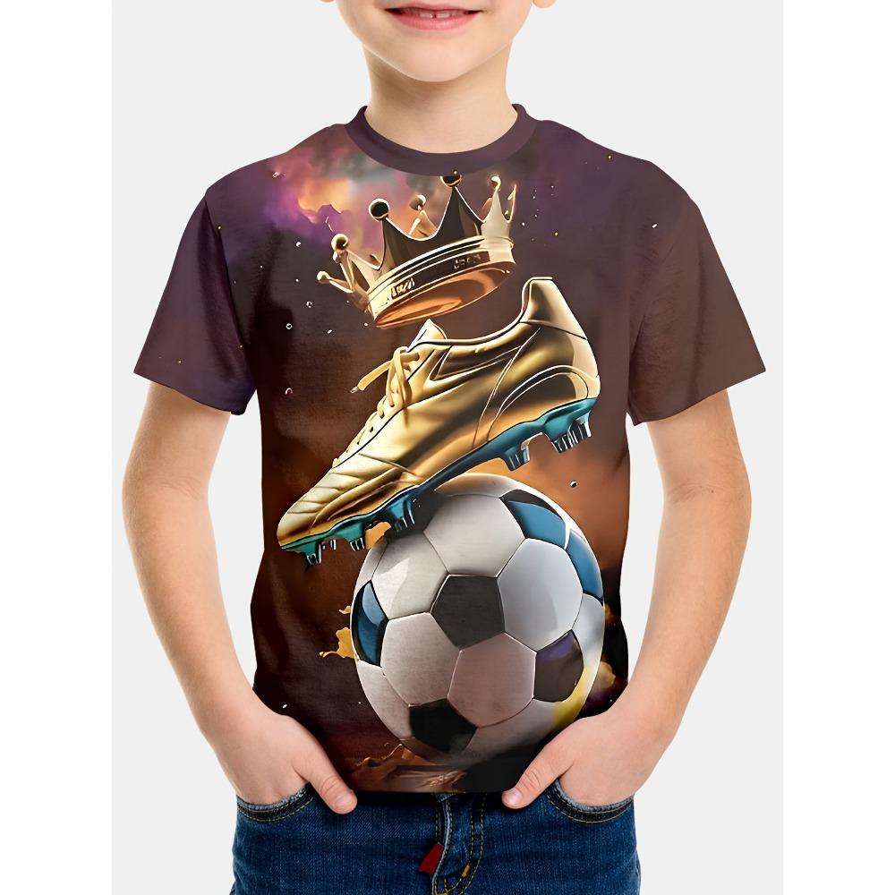 Little boy s trendy football print T-shirt 150