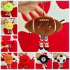 Rugby Billiards Football Plush Toys with Feet Smiling Face Expression Ball-type Pendant Cute Creative Keychain Birthday Gifts