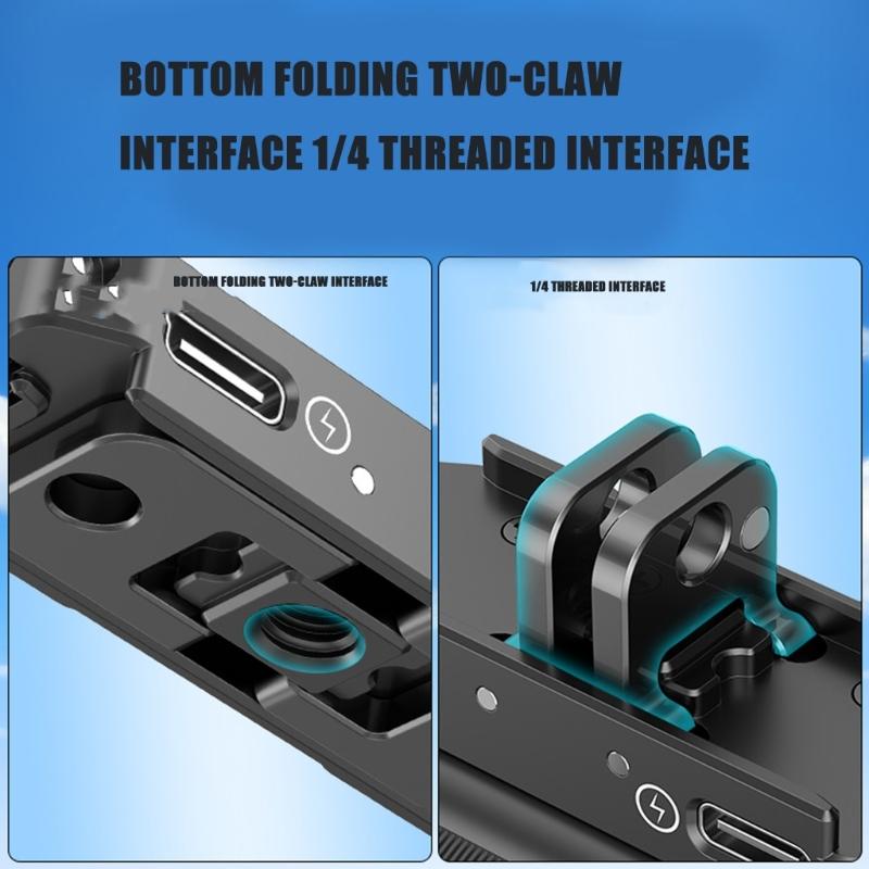 Foldable Claw Mount Aluminum Alloy Charging Base For Mini Camera Tripods And Stabilizers Quick Detach Magnetic Design