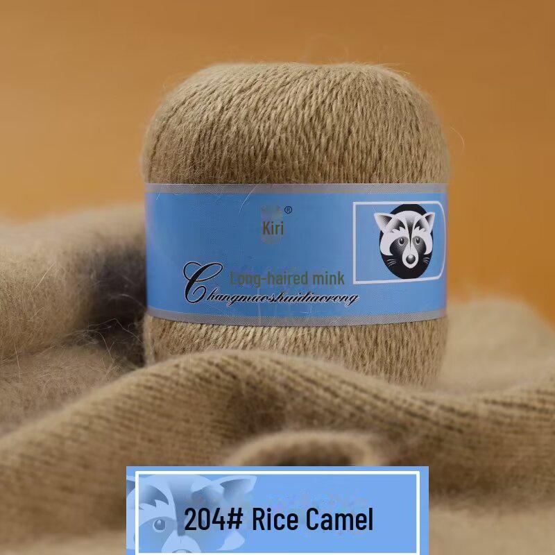 

Мягкая пряжа из кашемира ручной работы для шапок и шалей, пряжа из шерсти норки с длинным ворсом средней толщины для вязания крючком