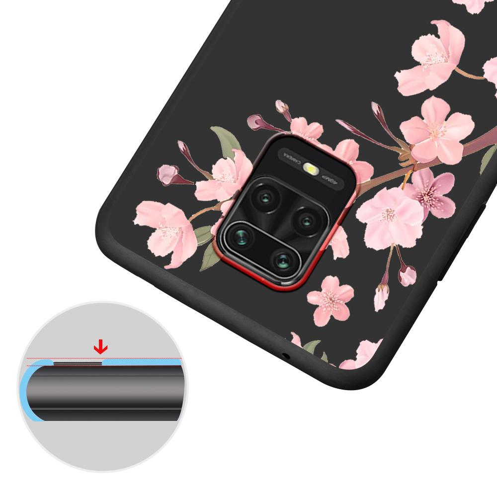 Kirschblütenrosa Briefhülle für Xiaomi Redmi Note 9S 9 8 10 11 Pro 9C 9A 7 8T 7A 8A 10S 11T 11E 9T Schwarz Weiche Handyhülle