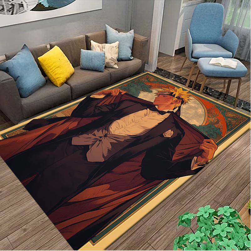 Naruto Carpet, Non-slip Office Chair Rug, Digital Print Home Area Rug, Unique Festival Decorations