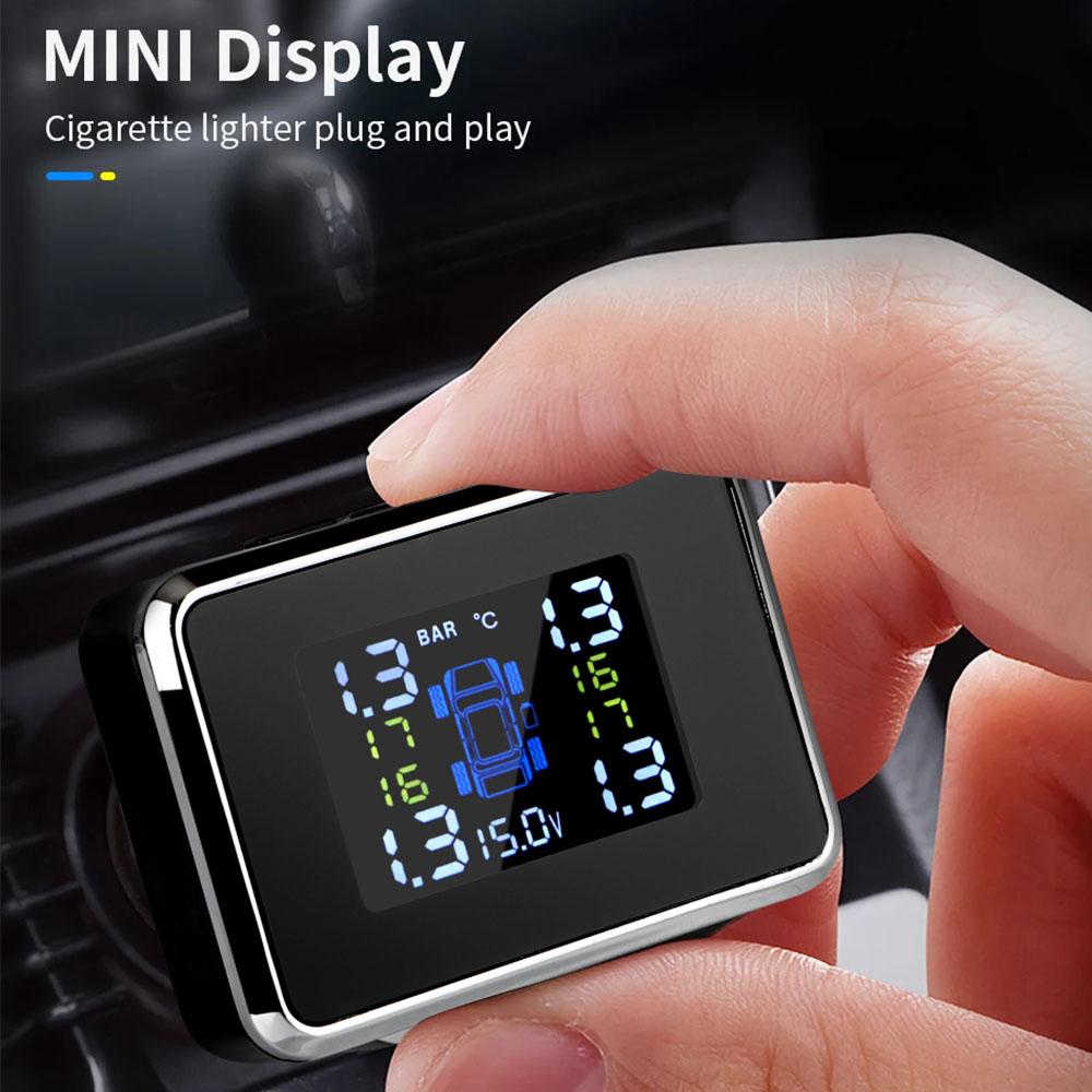 Auto Security Alarm Car TPMS Cigarette Lighter Sensors Wireless Universal TPMS USB Digital Tpms Tire Pressure Alarm System