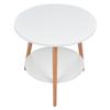 White 2 Layer Storage Coffee Table Side Table Living Room Balcony Furniture for Home