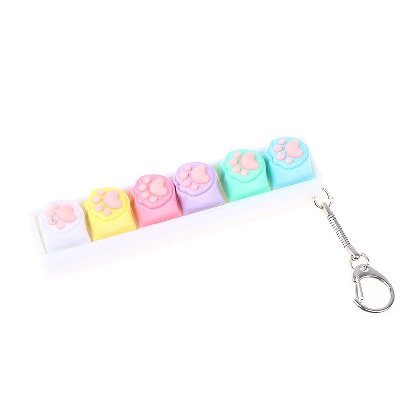 Mechanical Keyboard Switch Keychain 6 Key Toy For Stress Relief, Diy Pressing Sensory Gift For Adults