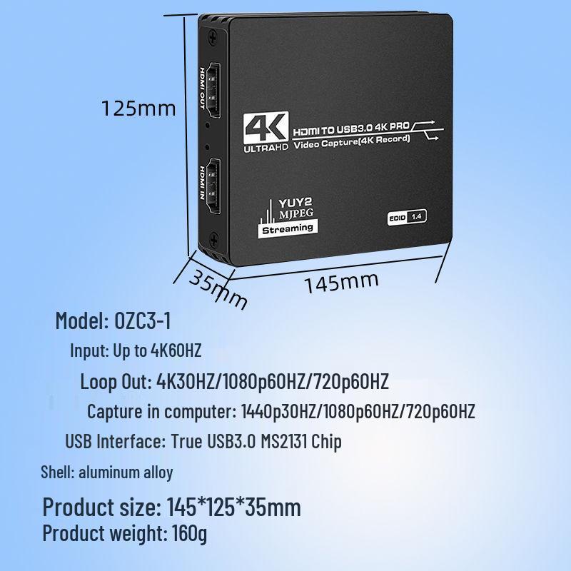 1080P 60fps HDMI Capture Card for Switch, SLR Camera, and Live Streaming Via USB