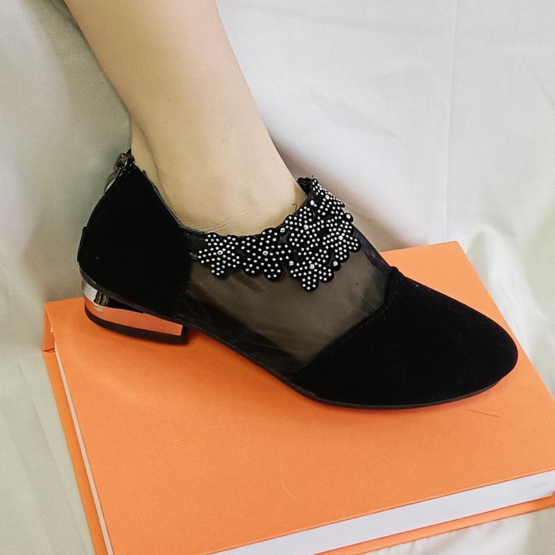 

Sandals, women s mesh mother shoes, low-heeled flat-soled bag head single shoes, women s 35-42 large-size shoes 35