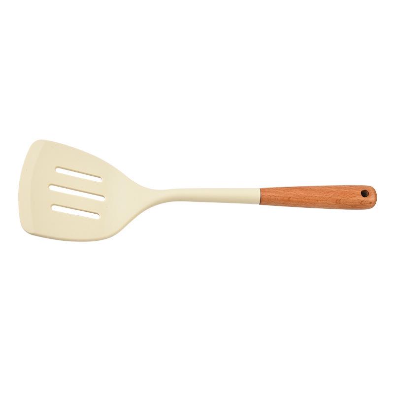 Nordic Style 4-Piece Silicone Kitchen Tool Set with Wooden Handles
