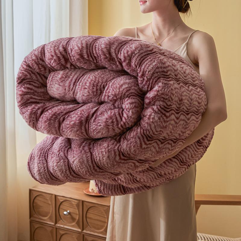 Luxury Winter Shu Cotton Velvet and Lamb Wool Blanket