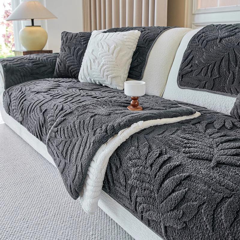 New Autumn And Winter Plush Sofa Cushion Thickened Non-Slip And Dirt-Resistant Seat Cushion Simple Leather Sofa Cover Towel Cover Cloth