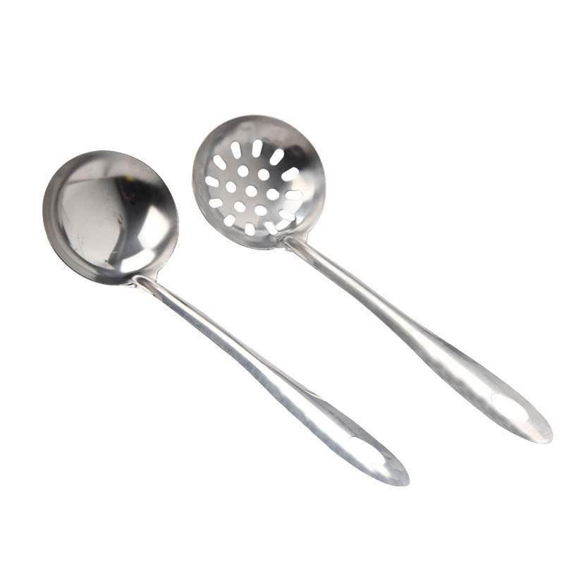 Extended Stainless Steel Soup Ladle and Strainer for Home and Restaurant Hot Pot