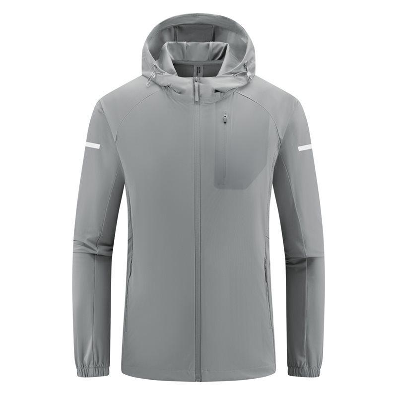 

2026 New Summer Ice Silk Quick-Dry Breathable Sports Jacket with Sun Protection and Double Zipper. 2XL