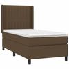 3131572 vidaXL Lit à sommier tapissier avec matelas Marron foncé 100x200 cm