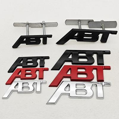 3D Metall Logotyp ABT Emblem Bilens Bagagelucka Främre Grill Märke För T6 S5 RS7 C8 Q8 RS6 SQ5 Q5 Q7 RS4 A3 8V A6 ABT Klistermärke Tillbehör