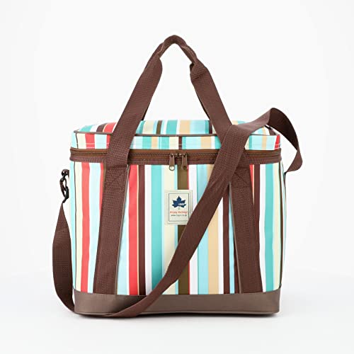 LOGOS Design Cooler 25 (Blue Stripe) 81670705, Foldable Cooler Box