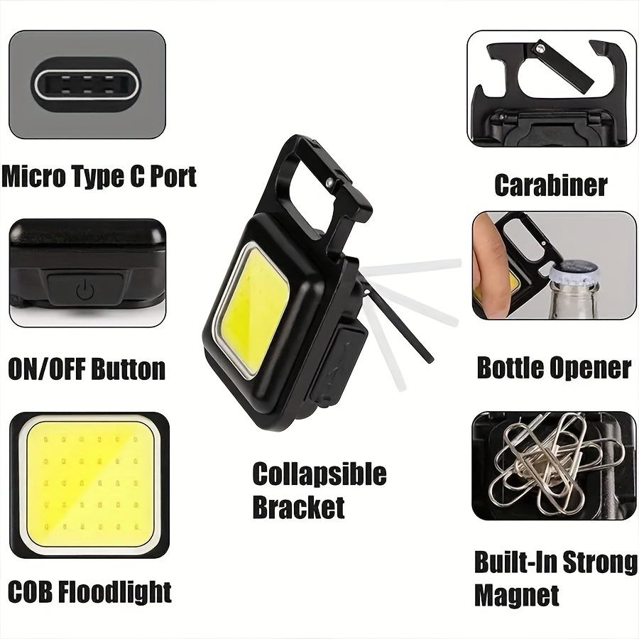 1 PC Rechargeable Ultra Small Mini Flashlight LED Light Type-C Keychain for Indoor Outdoor Sports Camping Lighting