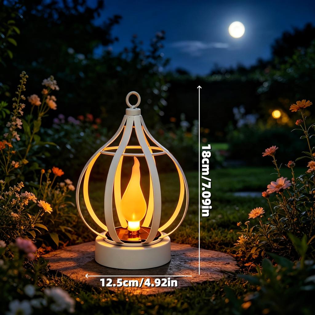 Metal Flame Lamp Outdoor Hanging Projection Light Outdoor Courtyard Garden Decorative Atmosphere Lantern