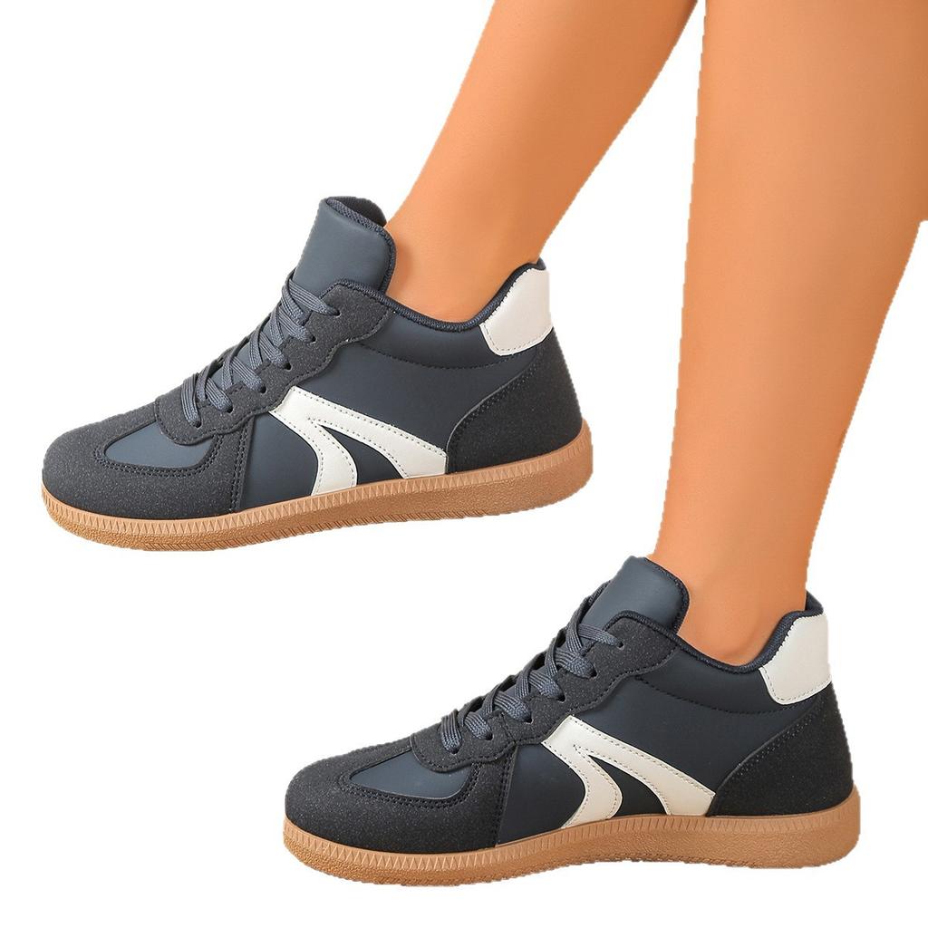 Foreign Trade Explosion Large Size High-top Lace-up 2025 Spring and Autumn New Retro Non-slip Board Shoes Casual Sports Casual Women's Shoes