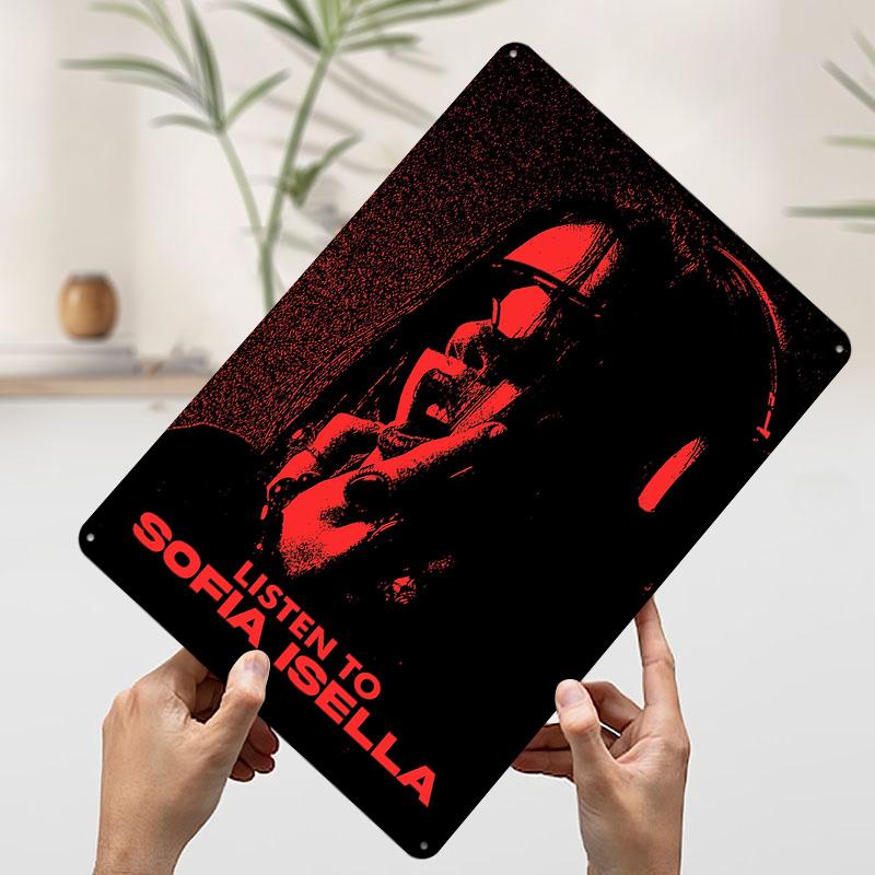 

Sofia Isella Music Printed Poster Customized Wall Art Retro Vintage Metal Tin Signs for Modern Home Decoration Luxury Wand Deko 7.9x11.8In(20x30cm)