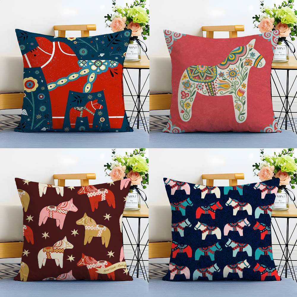 Classical Style Darama Print-Cute Pillow Case Anti-dustmite Pillowcase Invisible Zipper Silky Short Plush Sofa Cushion Cover