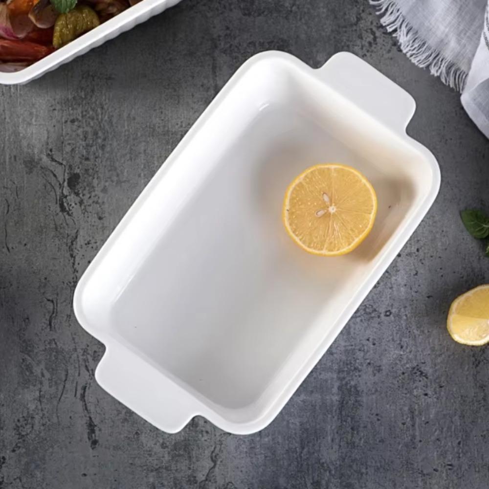 Stripe Pattern Ceramic Baking Tray Rectangular Lasagna Pan Cooking Utensils Baking Dish  Oven