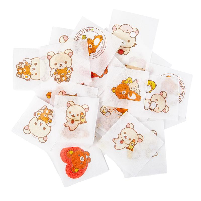 42Pcs/Box Edible Glutinous Rice Paper Steamed Buns Cartoon Stickers Candy Sugar Coated Wrapping Stickers Baking Paper
