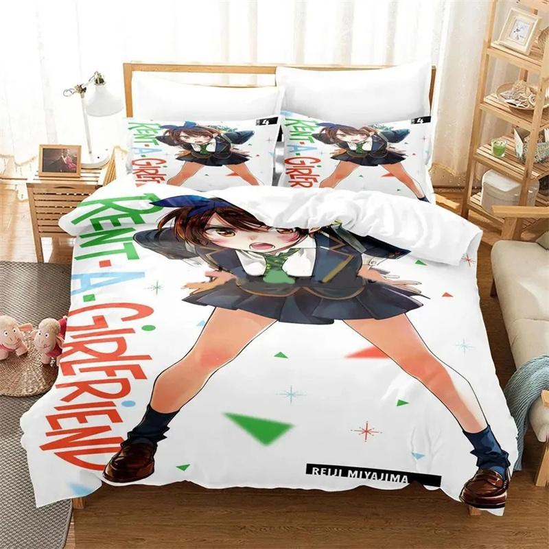 Anime Rent-A-Girlfriend Chizuru Bedding Sets,Girls bed supplies set duvet cover bed comforter set bedding set