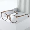 Tr90 Anti-Blue Light Large Frame Thin Glasses Frame, Retro Plain Full Frame Round Frame Flat Mirror