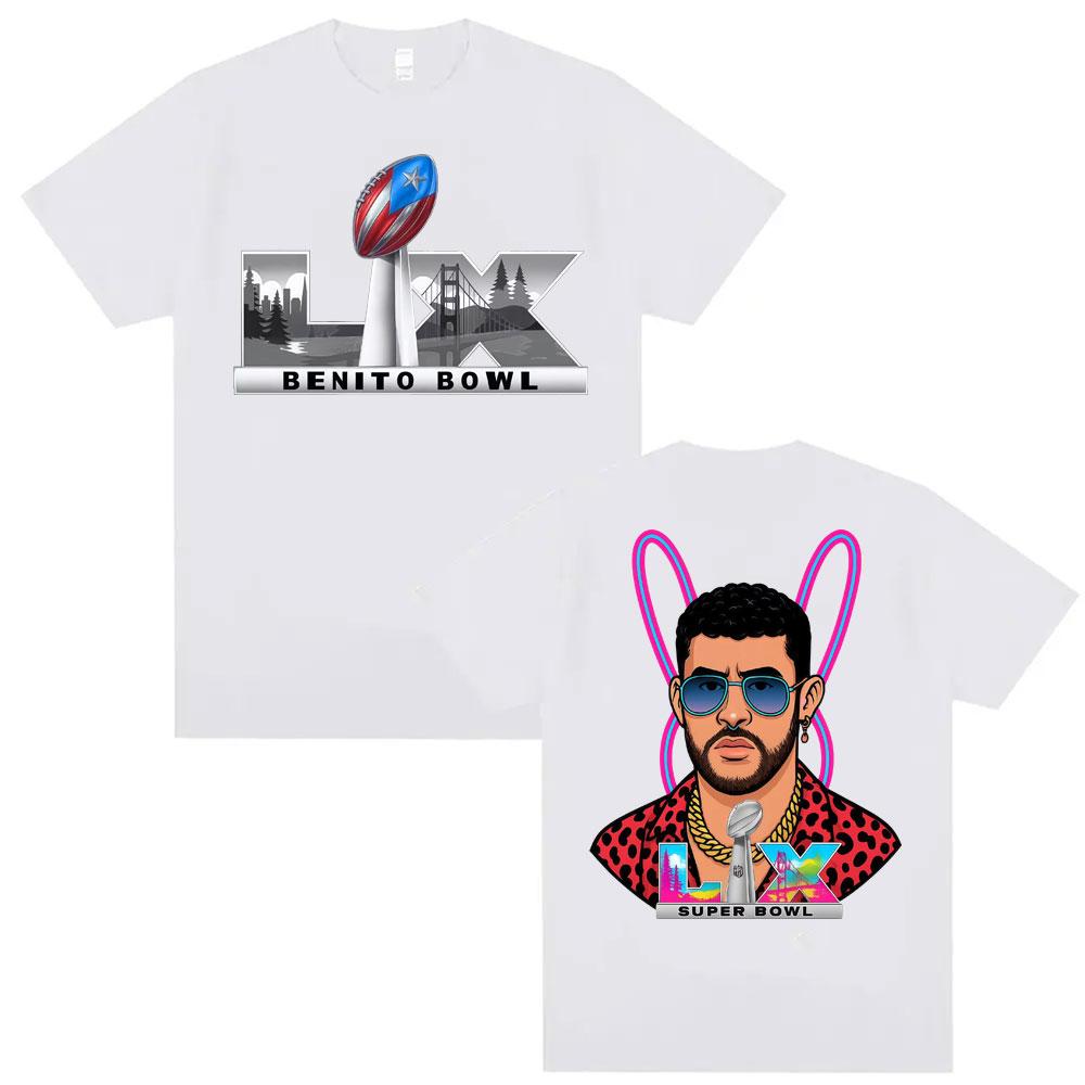 

Bad Bunny Super Bowl LIX Puerto Rican Pride Graphic T Shirts UNISEX Women Fashion Hip Hop Street Tshirt Casual Loose Cotton Tshirt 2XL