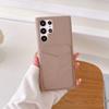 Luxury Solid Color Wallet Card Slot Hard PC Shockproof Phone Case For Samsung S25 Ultra Edge S23 S22 S24 Ultra Plus Bumper Cover