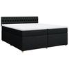Boxspringbed met Matras Zwart 200x200 cm Stof